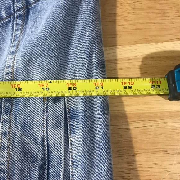 Le Lis Collection Women's Medium Long Line Blue Jean Denim Jacket Button Front P - Picture 11 of 13